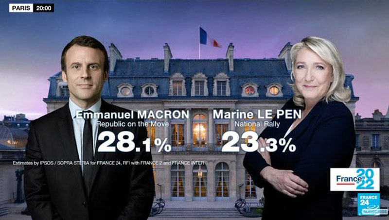 საფრანგეთის საპრეზიდენტო არჩევნების მეორე ტურში ულტრამემარჯვენე ერიკ ზემური მარინ ლე პენს დაუჭერს მხარს, დანარჩენი კანდიდატები კი ემანუელ მაკრონს