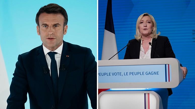 საფრანგეთის საპრეზიდენტო არჩევნებში ხმების 97 პროცენტის დათვლის შედეგად, ემანუელ მაკრონს 27.6 პროცენტი აქვს, მარინ ლე პენს კი 23.4 პროცენტი
