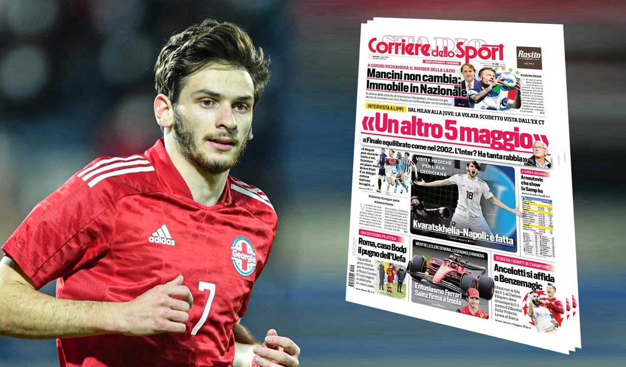 Corriere dello Sport - კვარაცხელია „ნაპოლისთან“ კონტრაქტს გააფორმებს, ფარულად სამედიცინო შემოწმებაც გაიარა და 1,5 მილიონს მიიღებს #1TVSPORT