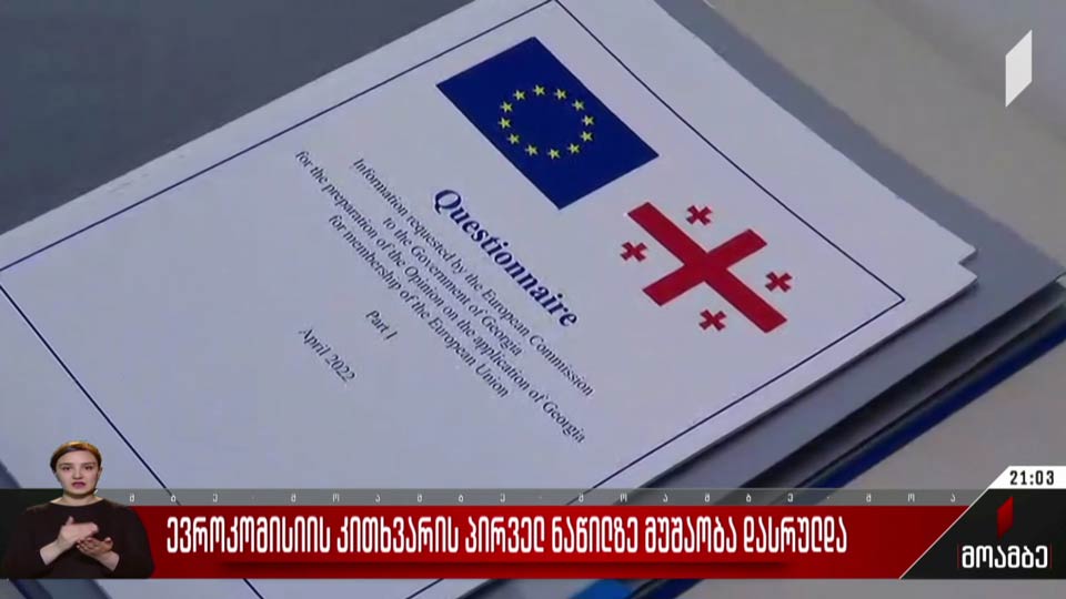 ევროკომისიის კითხვარის პირველ ნაწილზე მუშაობა დასრულდა