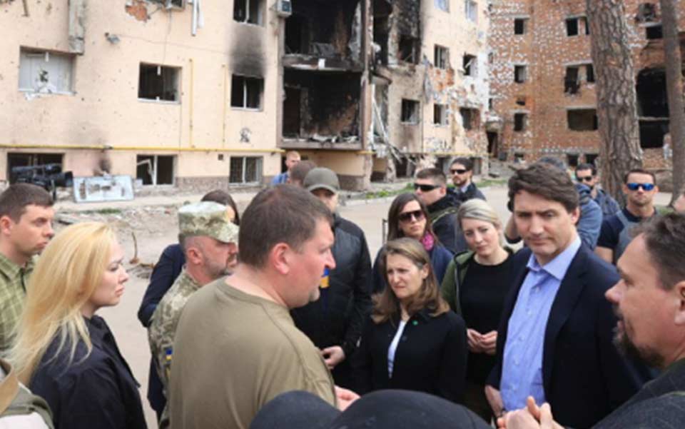 კანადის პრემიერ-მინისტრი ჯასტინ ტრუდო ირპენში ჩავიდა