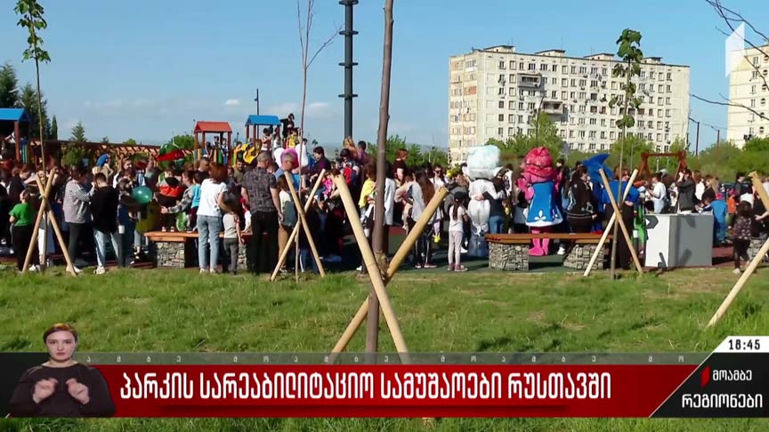 პარკის სარეაბილიტაციო სამუშაოები რუსთავში