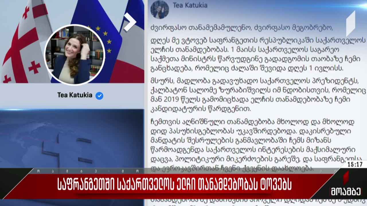 საფრანგეთში საქართველოს ელჩი თანამდებობას ტოვებს