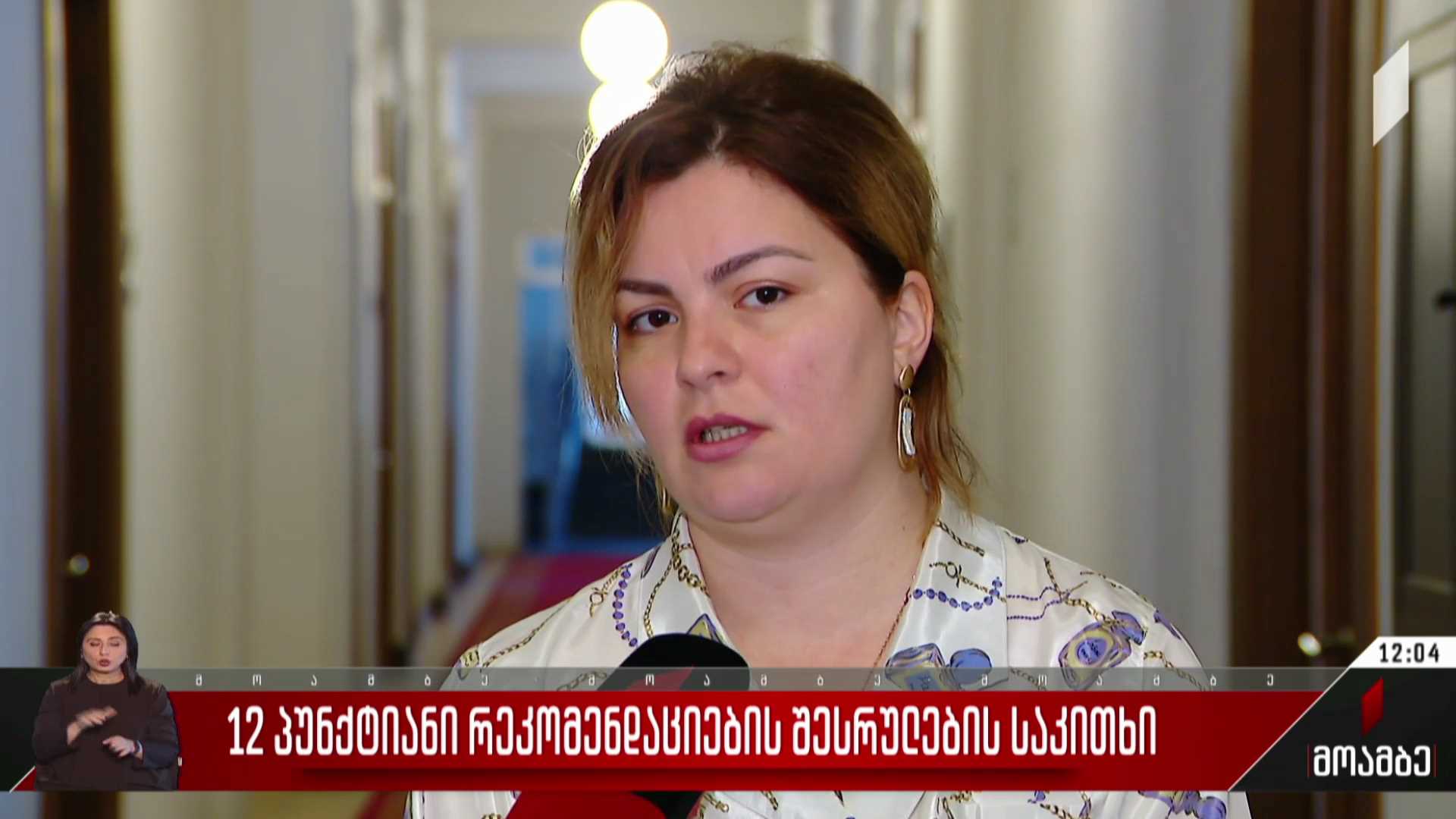 12-პუნქტიანი რეკომენდაციების შესრულების საკითხი