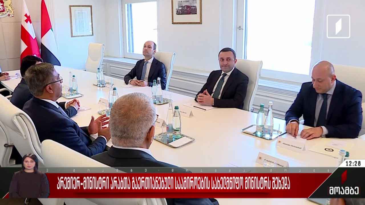 პრემიერი არაბთა გაერთიანებული საამიროების სახელმწიფო მინისტრს შეხვდა