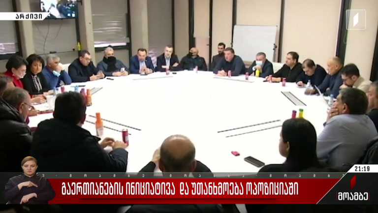 გაერთიანების ინიციატივა და უთანხმოება ოპოზიციაში