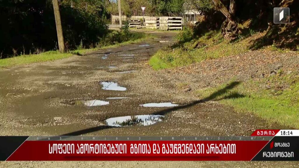 სოფელი ამორტიზებული გზითა და გაუწმენდავი არხებით