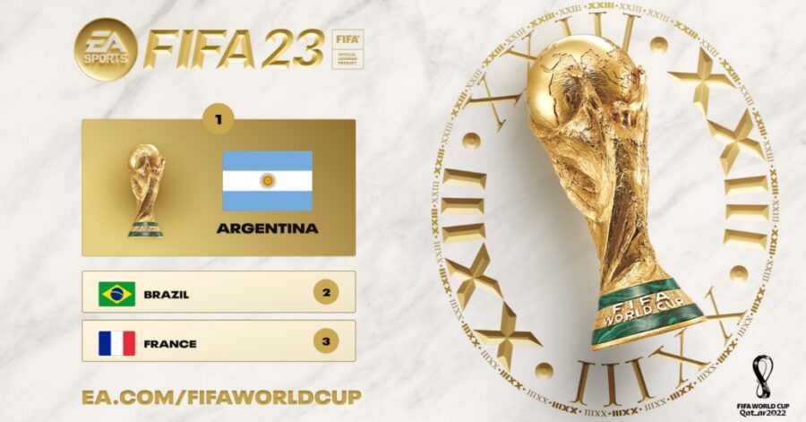 FIFA23-მა მსოფლიოს ჩემპიონატზე არგენტინის გამარჯვება იწინასწარმეტყველა - წინა სამ ტურნირზე კომპიუტერმა ზუსტად გამოიცნო მომავალი ჩემპიონი #1TVSPORT
