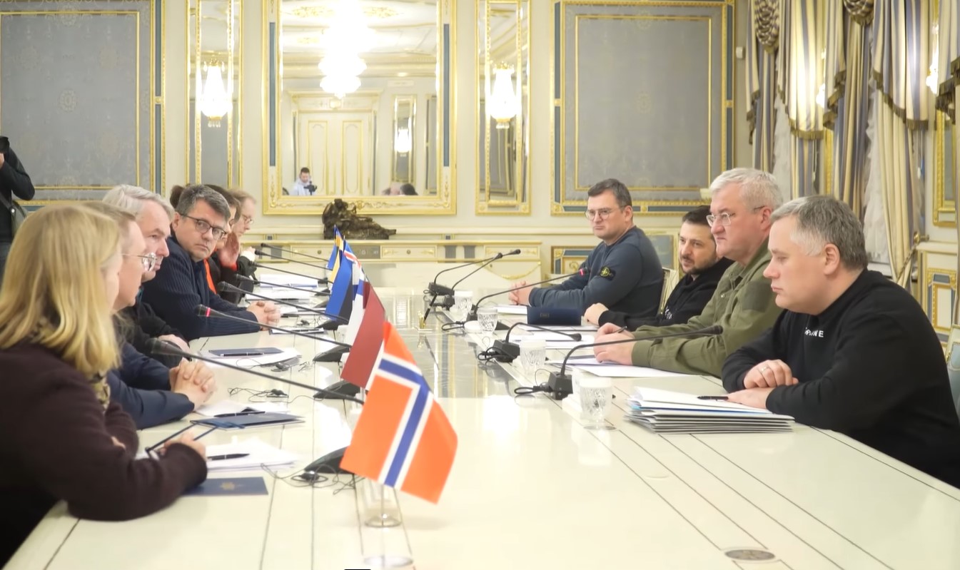 ვოლოდიმირ ზელენსკი კიევში ესტონეთის, ლატვიის, ლიეტუვის, ნორვეგიის, ფინეთის, შვედეთისა და ისლანდიის საგარეო საქმეთა მინისტრებს შეხვდა