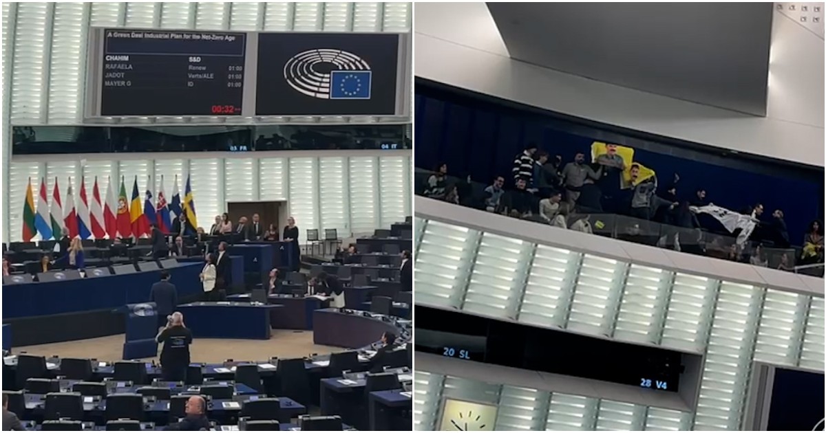 ევროპარლამენტის სხდომათა დარბაზში აბდულა ოჯალანის მხარდამჭერები შეიჭრნენ, უსაფრთხოების სამსახურმა დეპუტატების ევაკუაცია განახორციელა [ვიდეო]