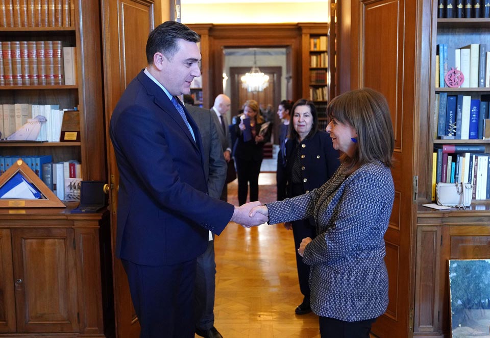 ილია დარჩიაშვილი საბერძნეთის პრეზიდენტს, კატერინა საკელაროპოულოსს შეხვდა