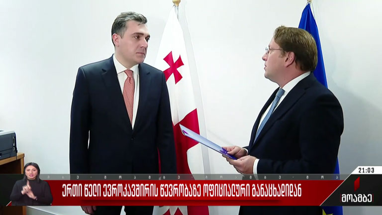ერთი წელი ევროკავშირის წევრობაზე ოფიციალური განაცხადიდან