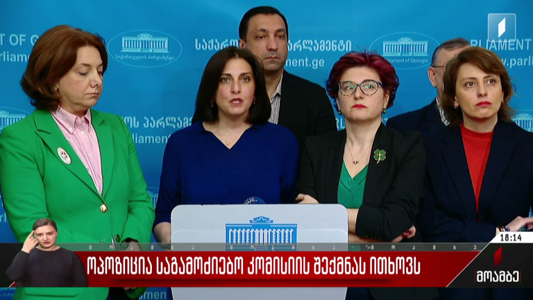 ოპოზიცია საგამოძიებო კომისიის შექმნას ითხოვს