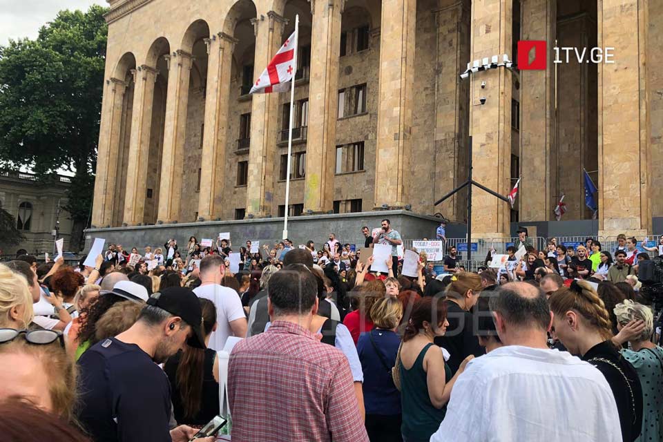 „შეაჩერე ცხოველებზე ძალადობა“ - ამ ლოზუნგით პარლამენტთან აქცია მიმდინარეობს