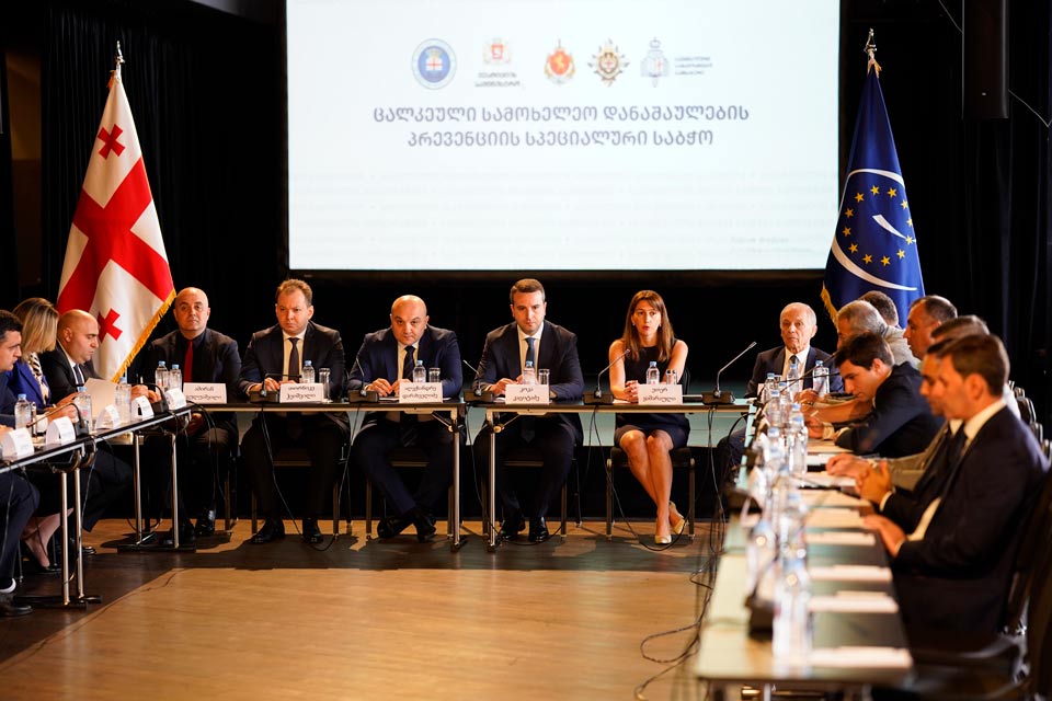 სამართალდამცველთა დანაშაულის პრევენციის მიზნით სპეციალური საბჭოს სხდომა გაიმართა