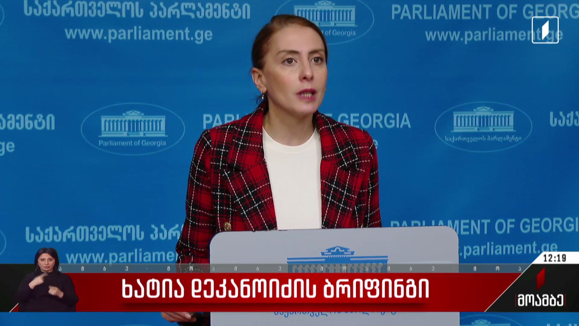 ხატია დეკანოიძის ბრიფინგი