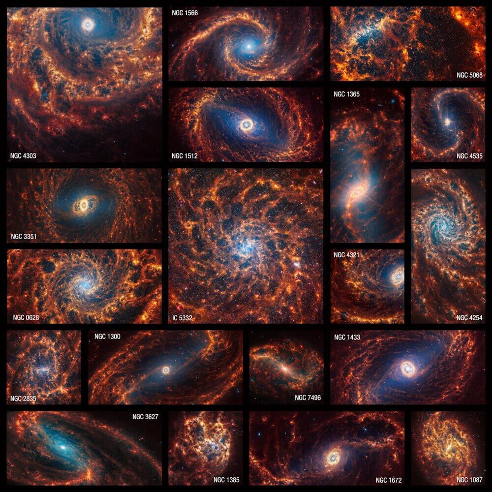 ჯეიმს ვებმა 19 სპირალურ გალაქტიკას გასაოცარი ფოტოები გადაუღო — #1tvმეცნიერება