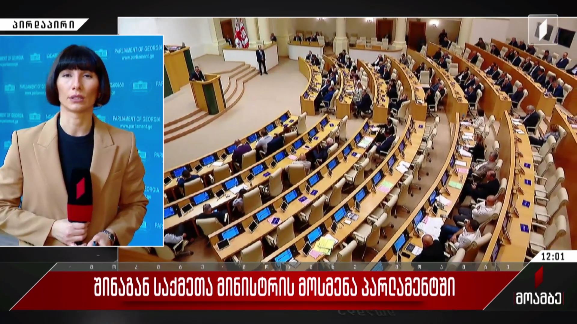 შინაგან საქმეთა მინისტრის მოსმენა პარლამენტში