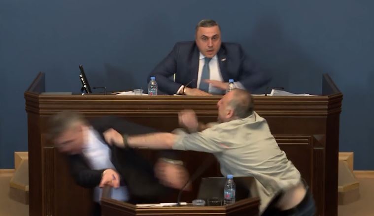 იურიდიული კომიტეტის სხდომაზე ალეკო ელისაშვილმა მამუკა მდინარაძეს ფიზიკური შეურაცხყოფა მიაყენა [ვიდეო]