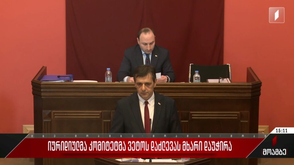 იურიდიულმა კომიტეტმა ვეტოს დაძლევას მხარი დაუჭირა