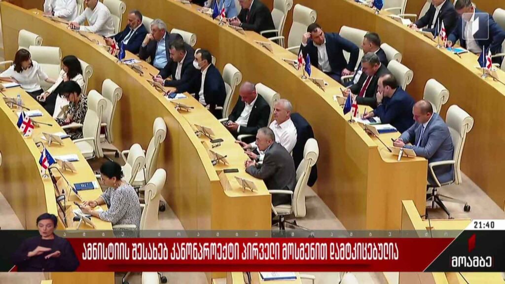 ამნისტიის შესახებ კანონპროექტი პირველი მოსმენით დამტკიცებულია
