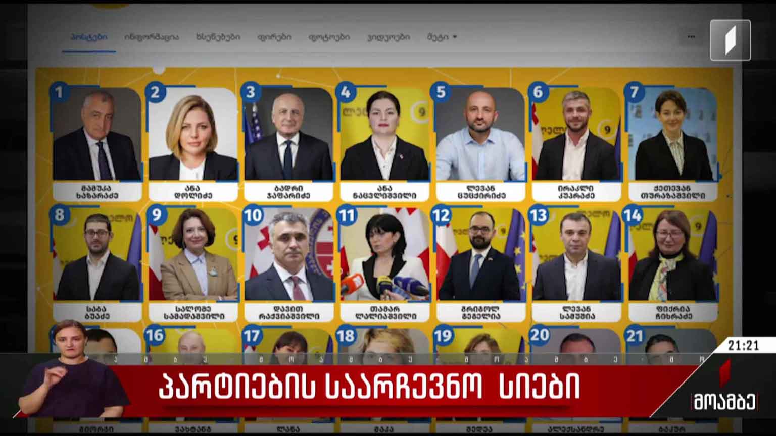პარტიების საარჩევნო სიები