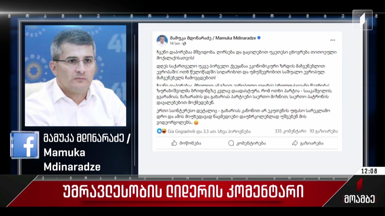 უმრავლესობის ლიდერის კომენტარი
