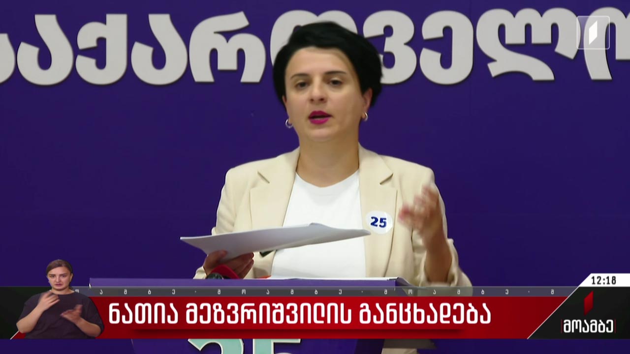 ნათია მეზვრიშვილის განცხადება