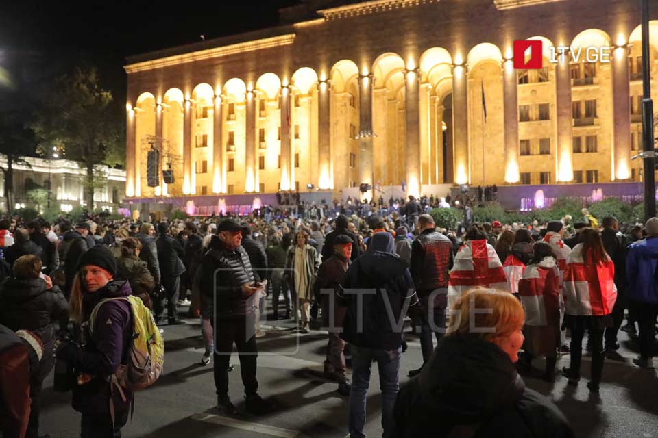 პარლამენტთან სალომე ზურაბიშვილის მიერ დაანონსებული აქციის მონაწილეები შეიკრიბნენ [ფოტო]