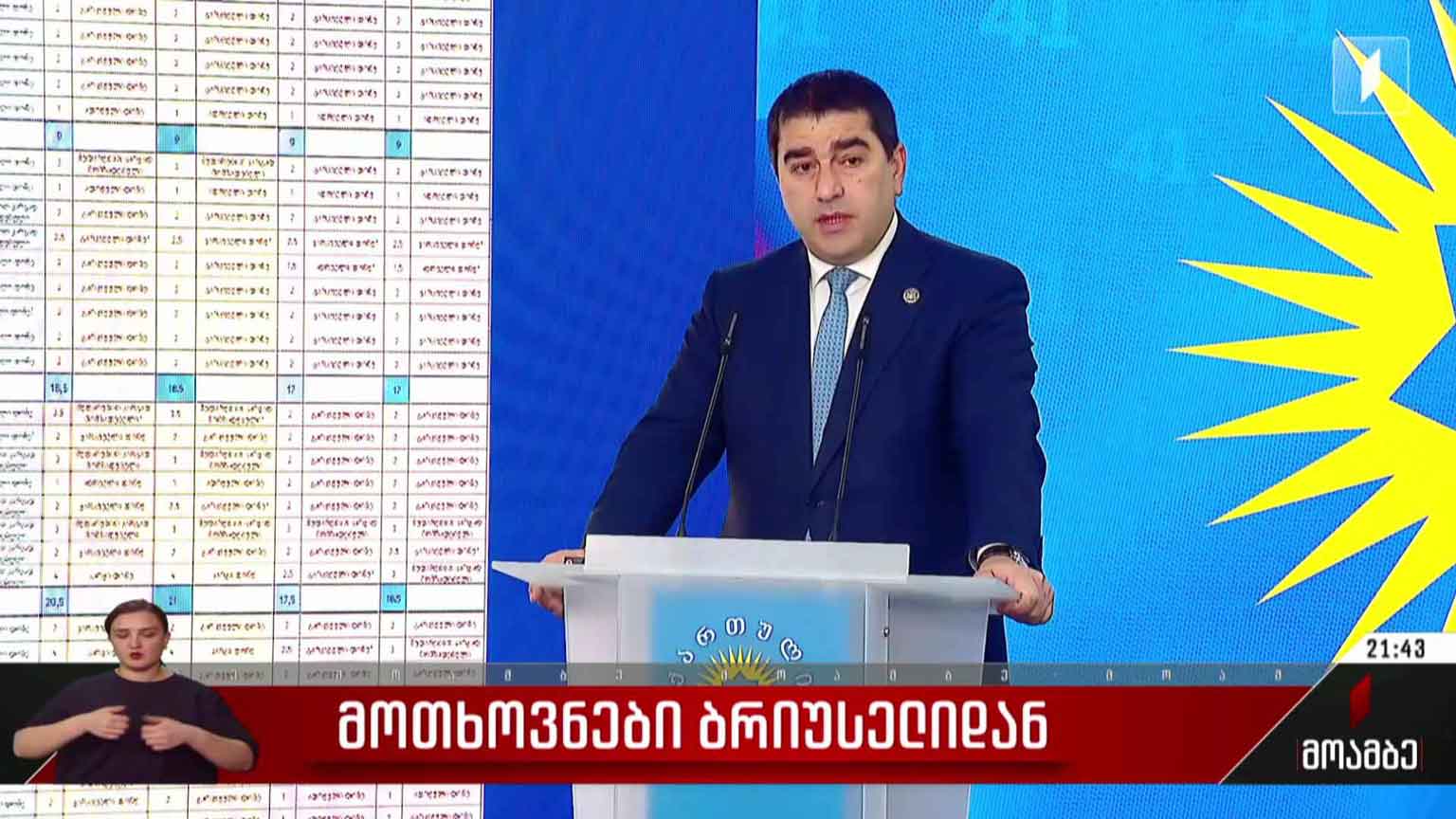 მოთხოვნები ბრიუსელიდან