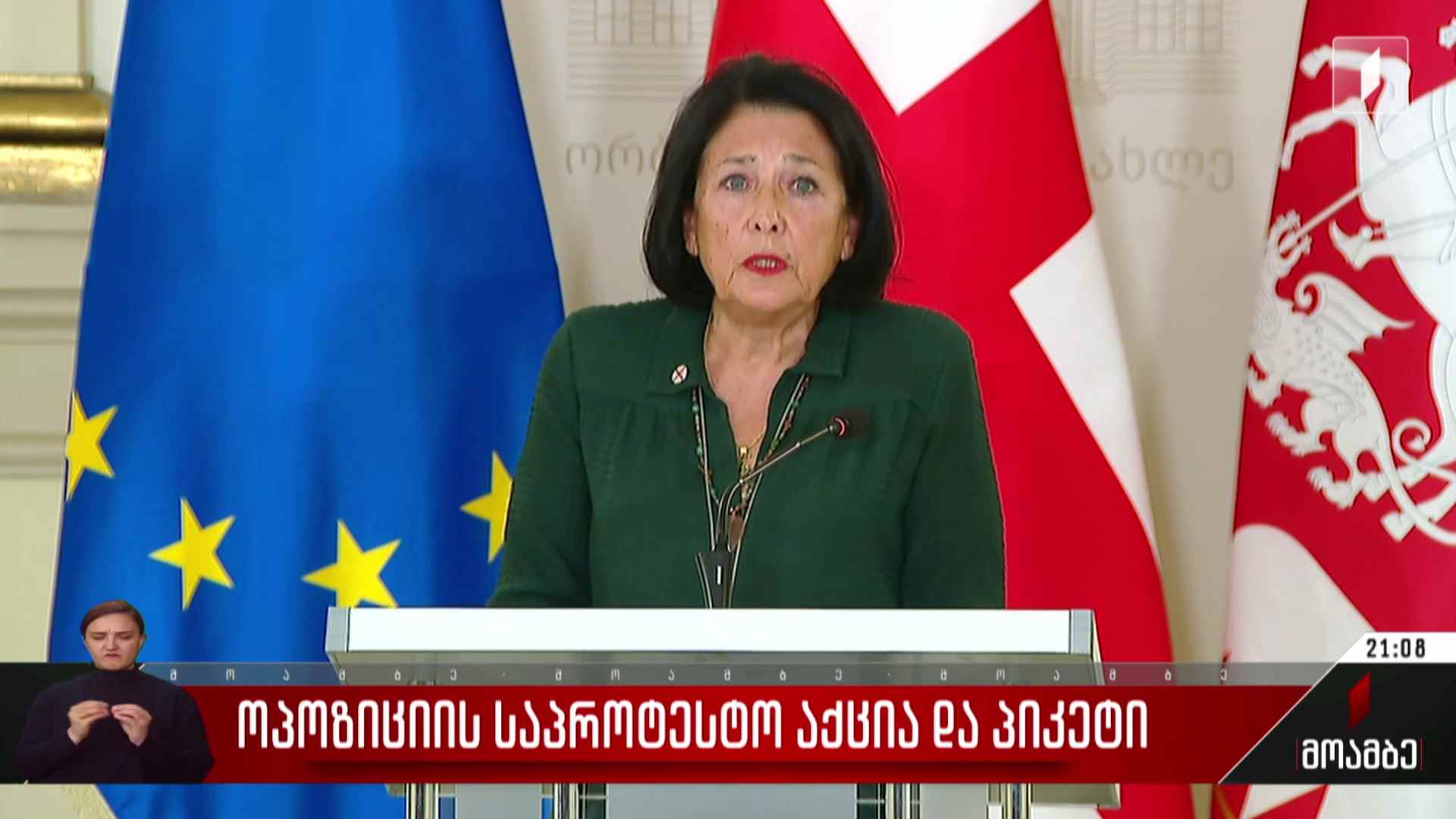 ოპოზიციის საპროტესტო აქცია და პიკეტი