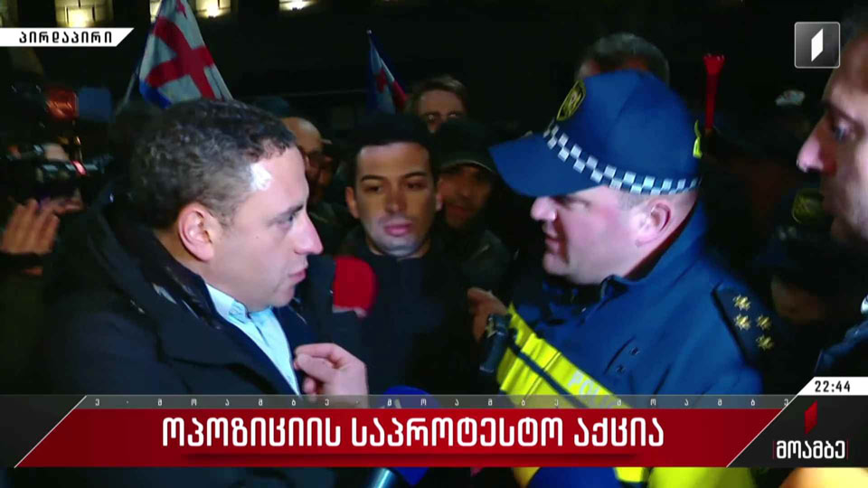 რუსთაველის გამზირზე აქციის მონაწილეებსა და სამართალდამცველებს შორის დაპირისპირება მოხდა [ვიდეო]