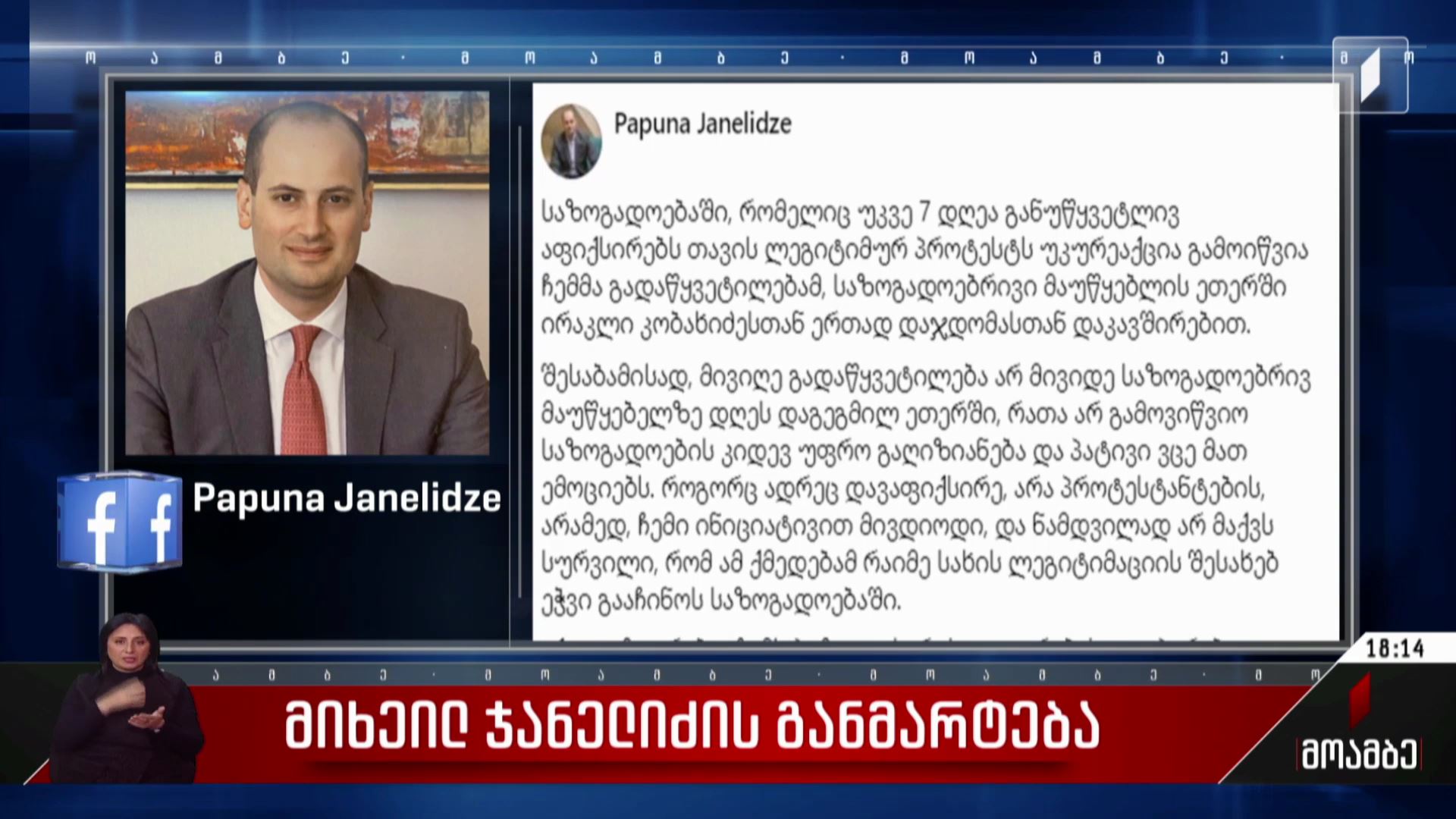 მიხეილ ჯანელიძის განმარტება