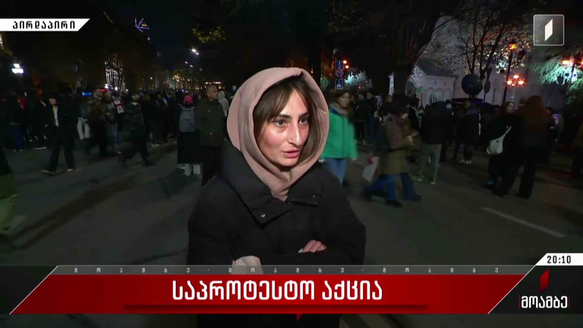 საქართველოს პარლამენტის შენობასთან კვლავ იკრიბებიან მოქალაქეები - ნათია ქენქაძე დეტალებით