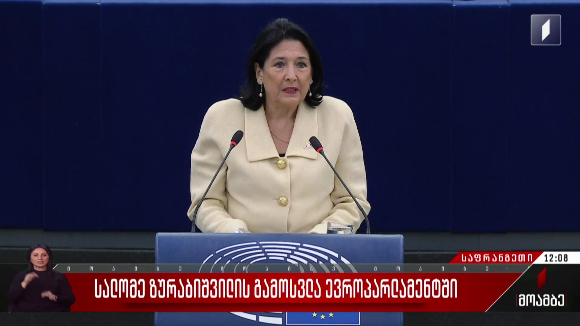 სალომე ზურაბიშვილის გამოსვლა ევროპარლამენტში