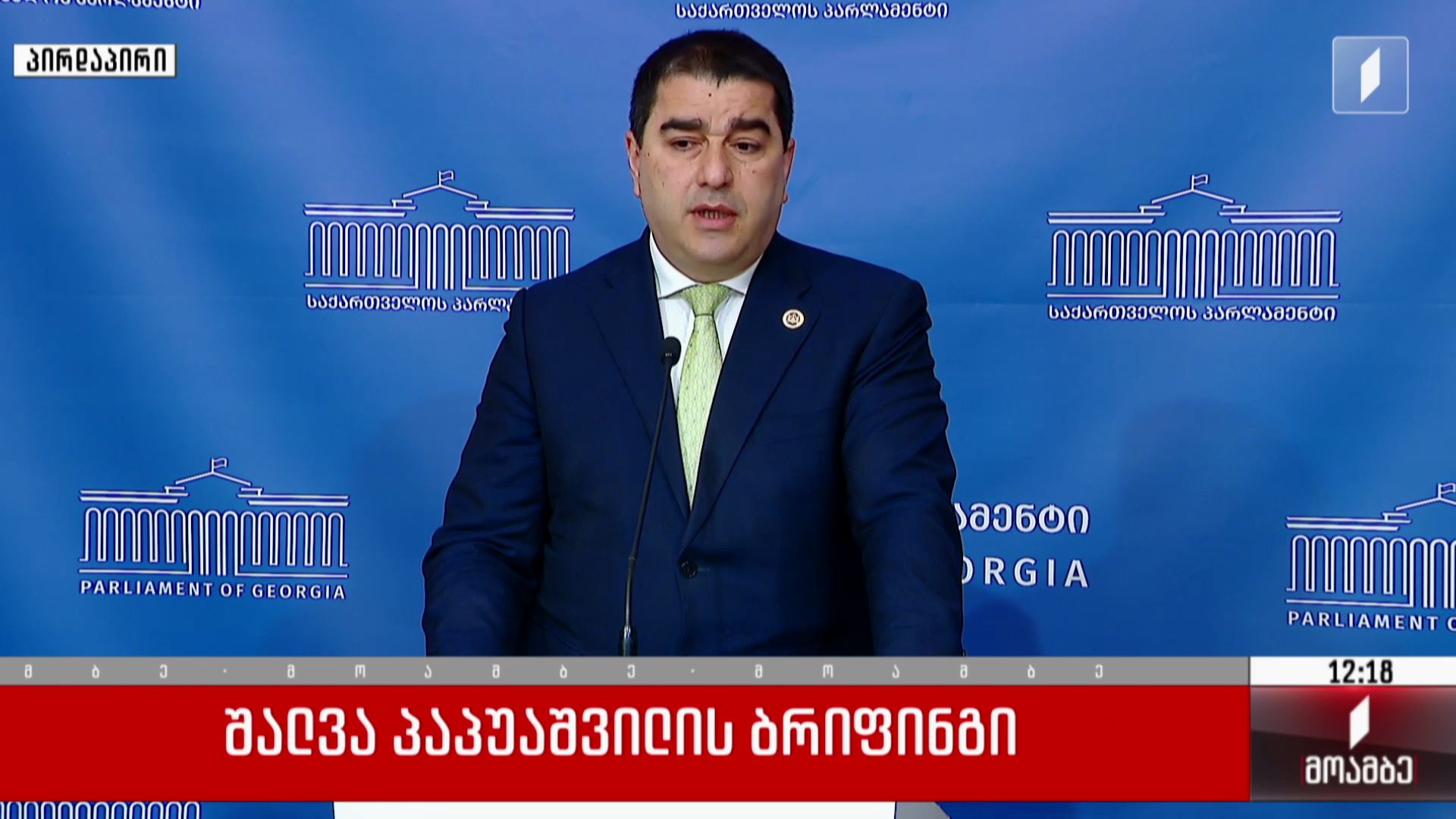 შალვა პაპუაშვილის ბრიფინგი