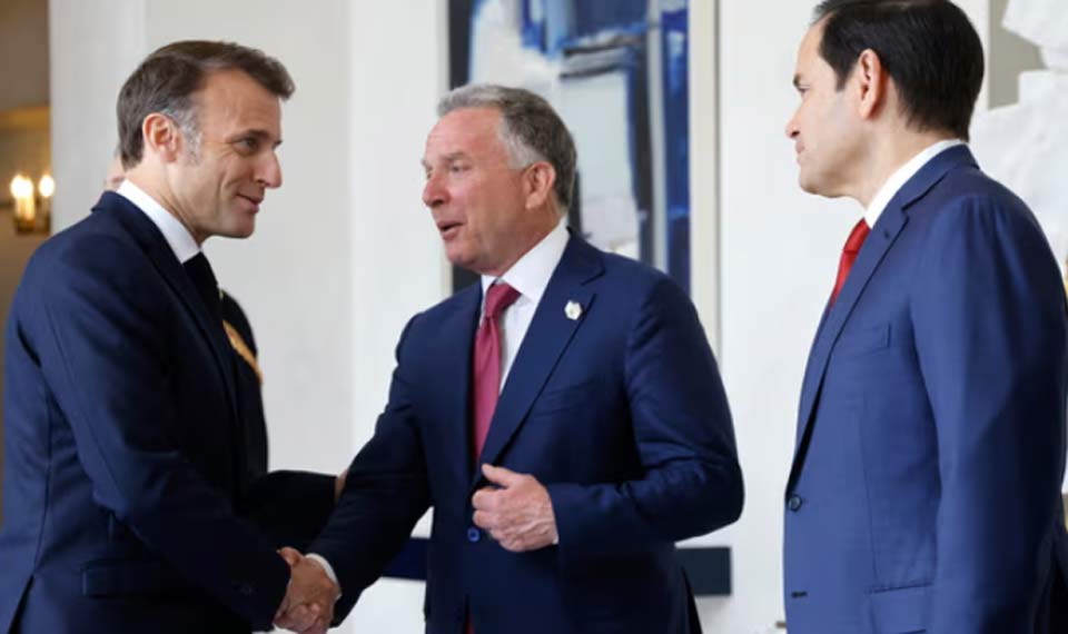 ემანუელ მაკრონმა ელისეის სასახლეში მარკო რუბიოსა და სტივ უიტკოფს უმასპინძლა