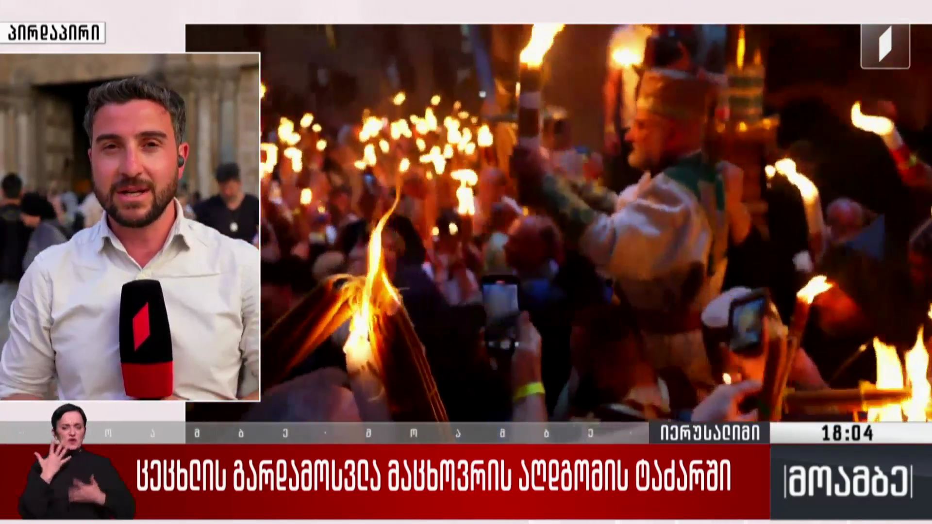 ცეცხლის გარდამოსვლა მაცხოვრის აღდგომის ტაძარში