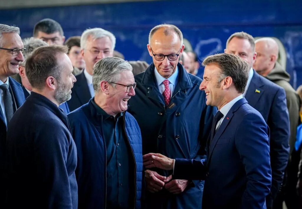 ფრიდრიხ მერცი, ემანუელ მაკრონი და კირ სტარმერი კიევში ჩავიდნენ