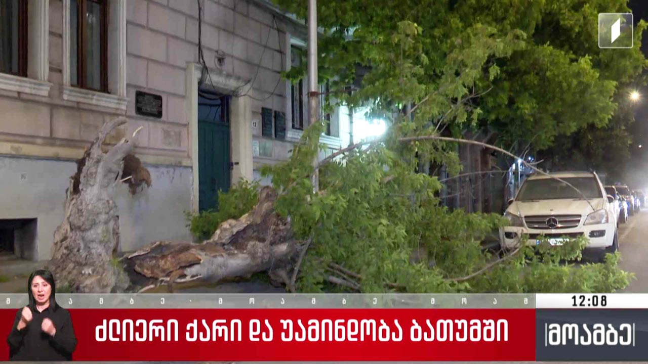 ძლიერი ქარი და უამინდობა ბათუმში