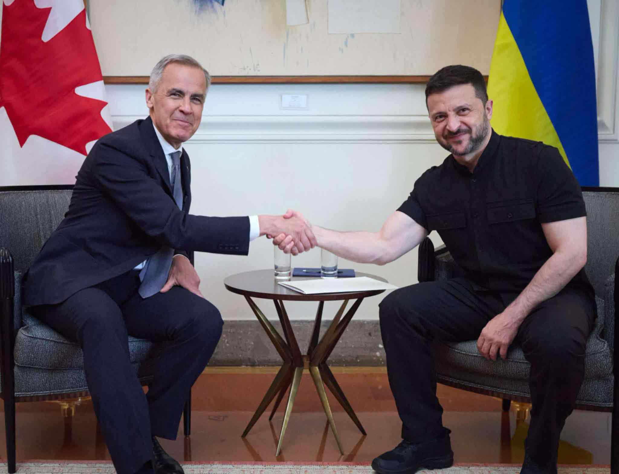 ვოლოდიმირ ზელენსკისა და კანადის ახალ პრემიერ-მინისტრს შორის რომში შეხვედრა გაიმართა
