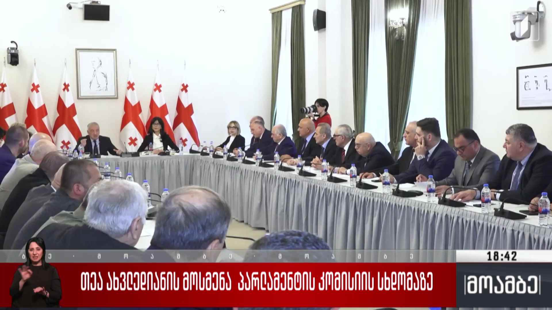 თეა ახვლედიანის მოსმენა პარლამენტის კომისიის სხდომაზე