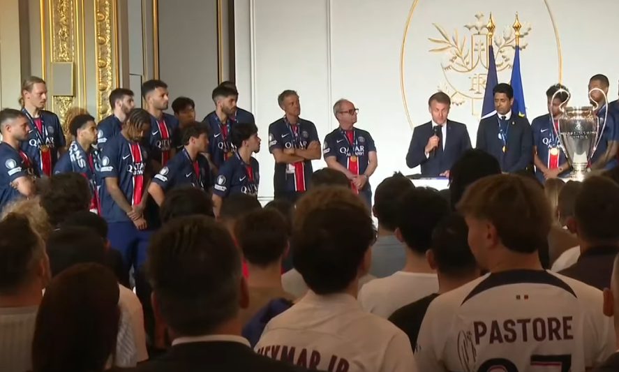 საფრანგეთის პრეზიდენტმა, ემანუელ მაკრონმა ჩემპიონთა ლიგის ტრიუმფატორ პსჟ-ს უმასპინძლა #1TVSPORT