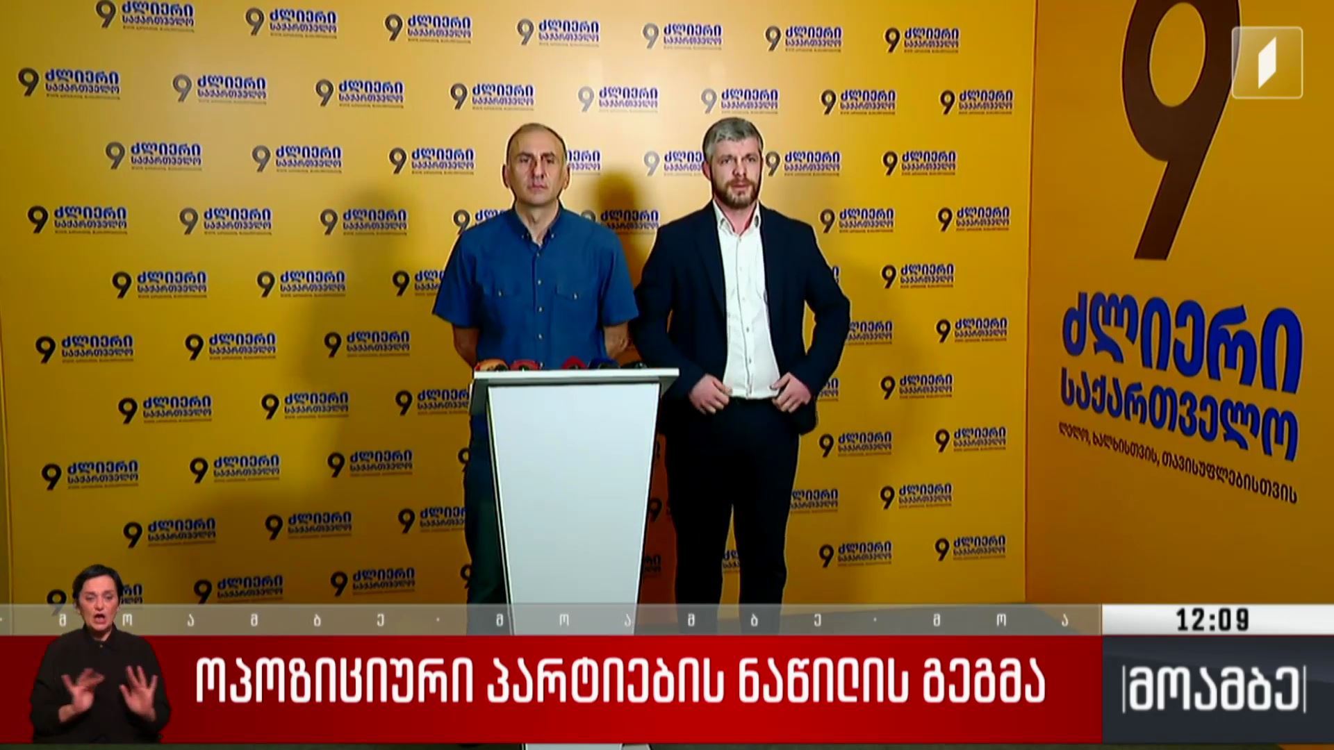 ოპოზიციური პარტიების ნაწილის გეგმა