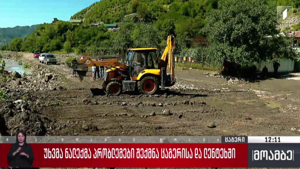 უხვმა ნალექმა პრობლემები შექმნა ცაგერსა და ლენტეხში