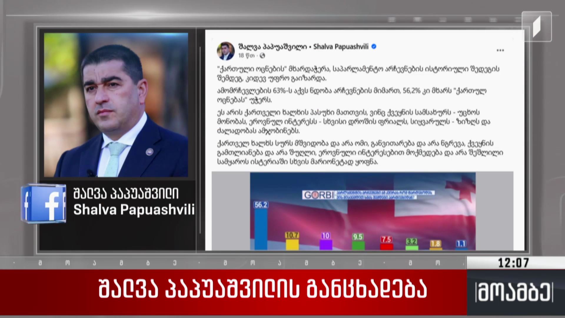 შალვა პაპუაშვილის განცხადება