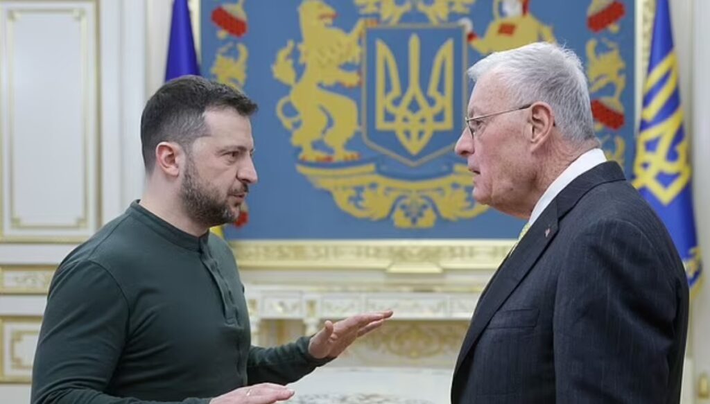 ვოლოდიმირ ზელენსკი დონალდ ტრამპთან აუდიენციამდე კიტ კელოგს შეხვდა