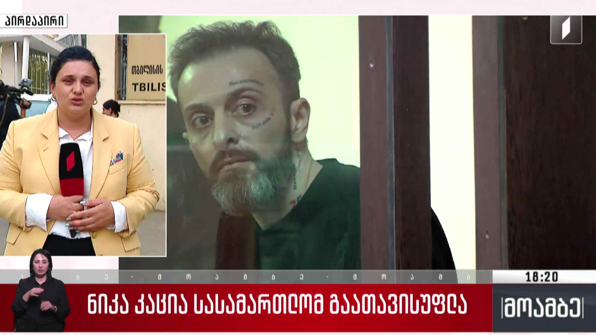 ნიკა კაცია სასამართლომ გაათავისუფლა