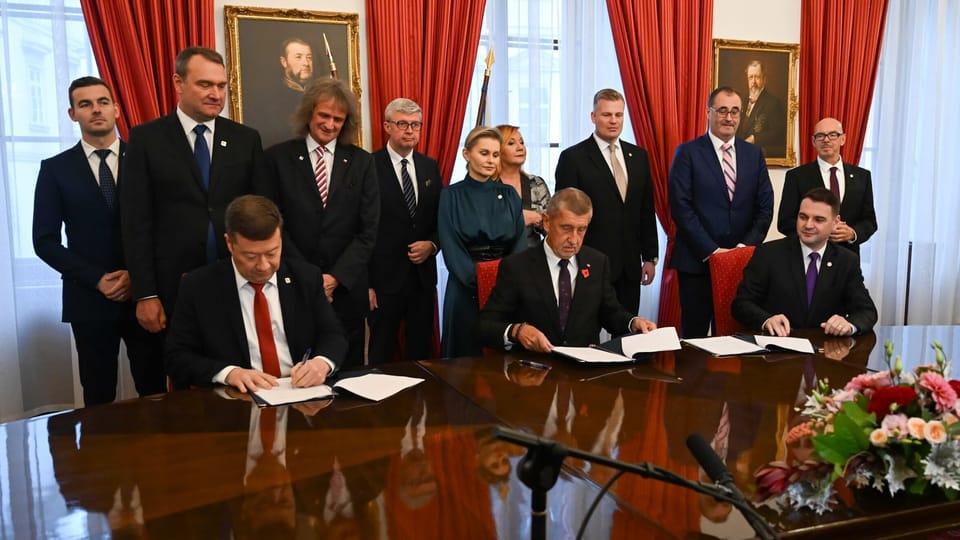 ჩეხეთში სამთავრობო კოალიციის ჩამოყალიბების მიზნით შეთანხმება გაფორმდა