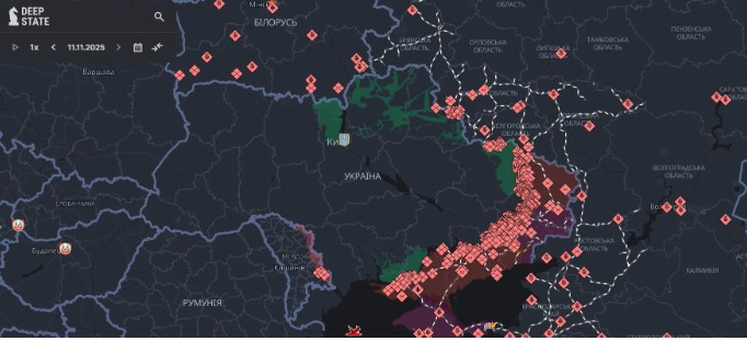 უკრაინული ანალიტიკური პროექტი DeepState-ი - რუსეთმა ზაპოროჟიეს ოლქში დასახლებული პუნქტები დაიპყრო და პოკროვსკში წინ წაიწია